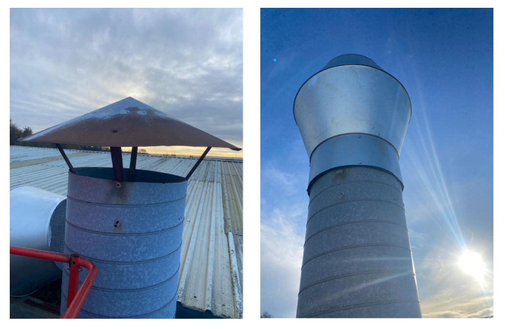 Weather cowl replacement at composite site