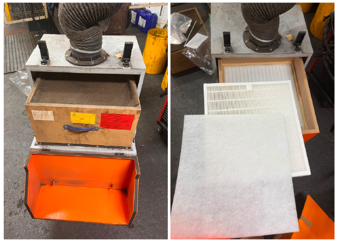 LEV Test on mobile extraction unit